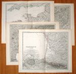 France, detailed map on 4 sheets, 1877
