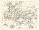 Roman Empire map, 1835