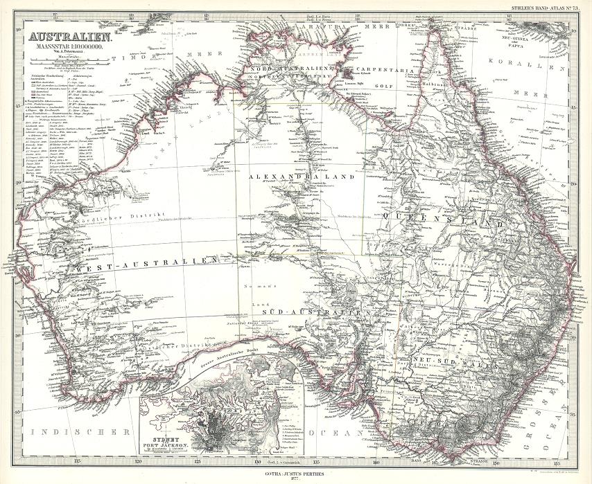 Australia map, 1877