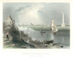 Norfolk, Yarmouth view, with Nelson's Monument, 1842