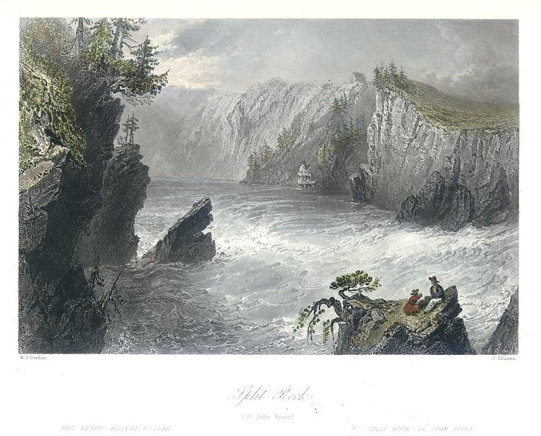 Canada, Split Rock, River St.John, 1842