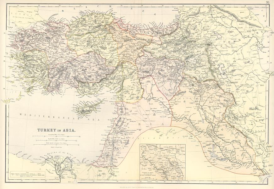 Turkey in Asia map, 1882