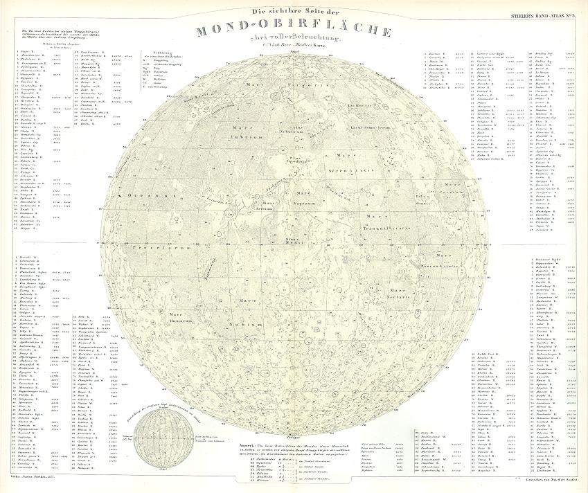 Moon map, 1877