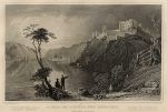 Germany, St.Goar and Ruins of Fort Rheinfels, 1832