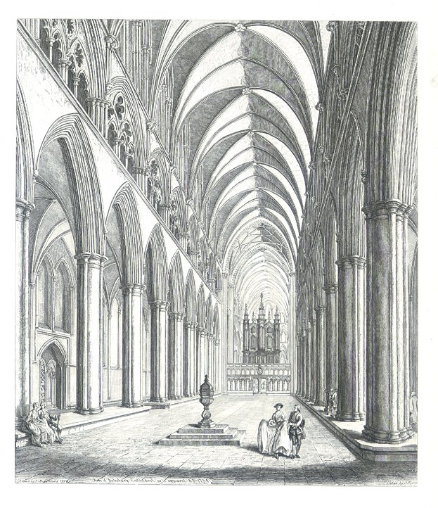 Wiltshire, Salisbury, Nave of Salisbury Cathedral, 1834