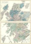 Scotland, large map on 2 sheets, 1856