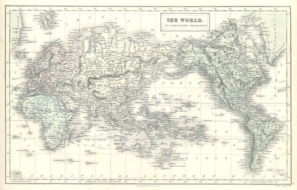 The World on Mercator's Projection, 1856