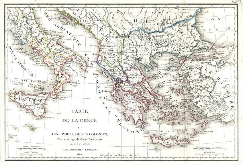 Ancient Greece and Colonies, 1825