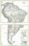 South America on two maps, 1877