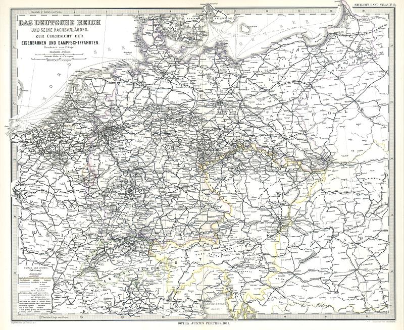 Germany and surrounds - communications (railways etc.), 1877