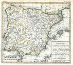 Spain map, 1780