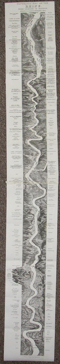 Germany, Panoramic Map of the Rhine, 1832