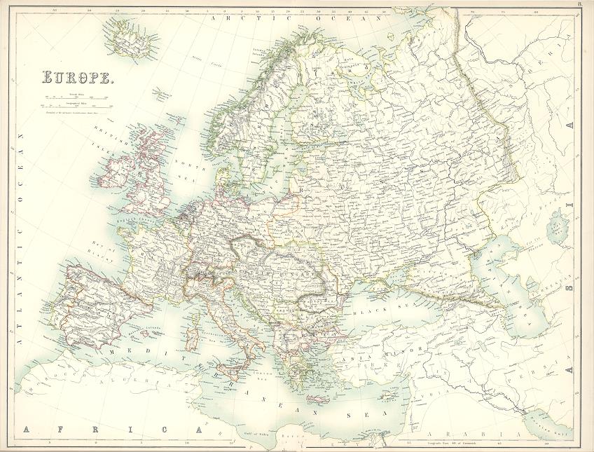 Europe, large map, 1898