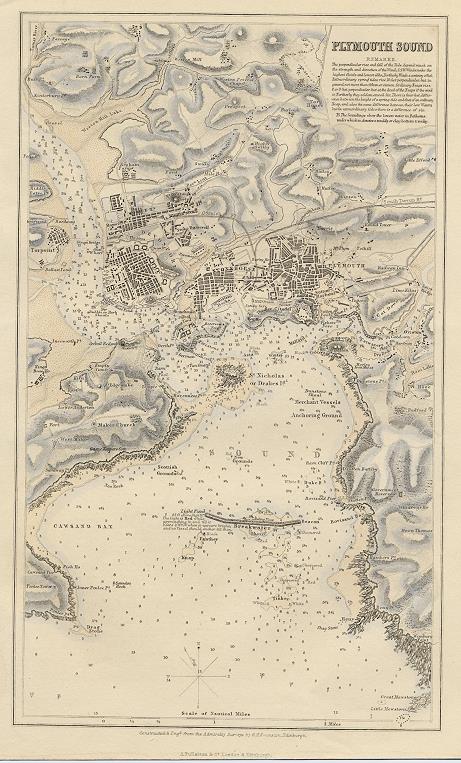 Plymouth Sound chart, 1856