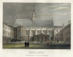 Cambridge, Trinity College, Second Court with the Hall, 1837