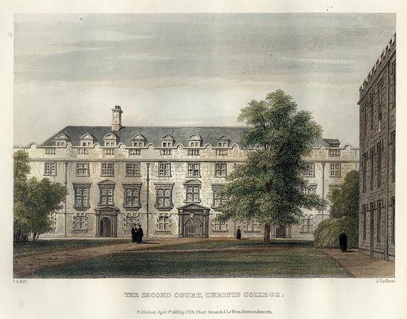 Cambridge, Christs College, the Second Court, 1837