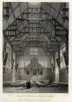 Cambridge, Trinity College, interior of the Hall, 1837