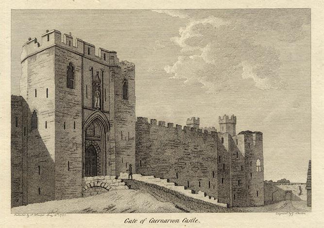 Wales, Carnarvon Castle Gate, 1786
