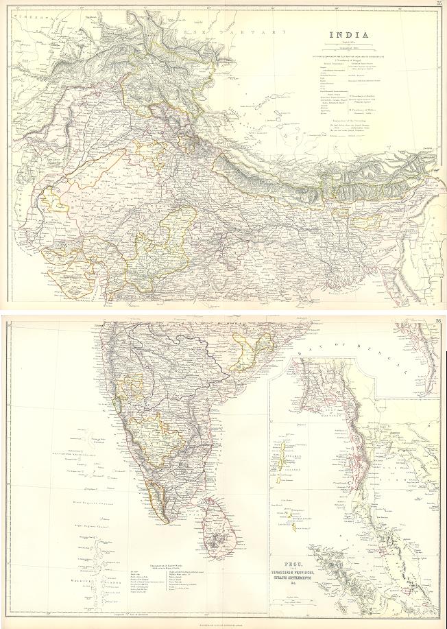 India, large map on two sheets, 1898