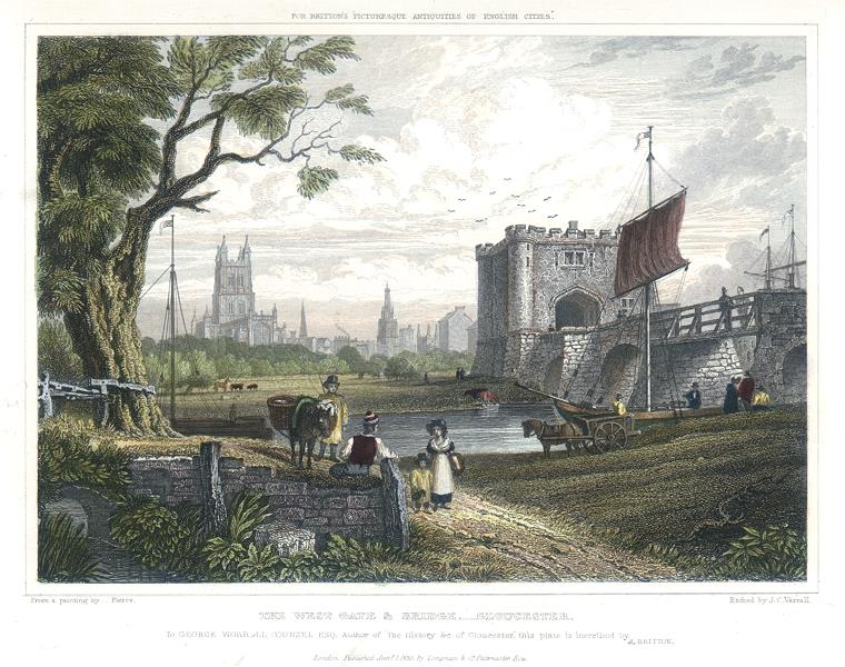 Gloucester, Old Westgate and Bridge, 1830