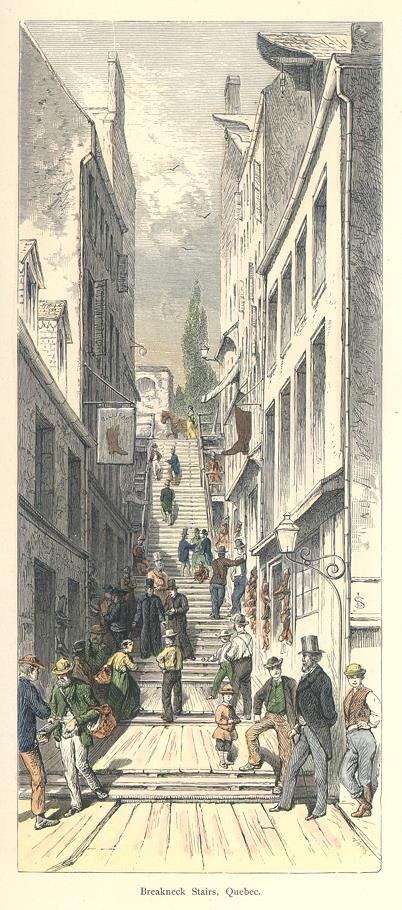 Canada, Quebec City, Breakneck Stairs, 1875