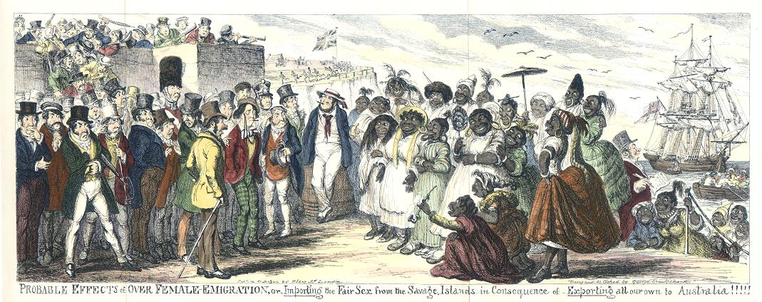  Effects of Emmigration ... , caricature by George Cruickshank, 1852