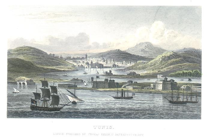 Africa, Tunis view, 1843