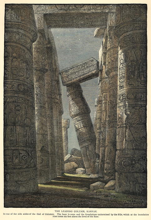 Egypt, Karnak, Leaning Column, 1880