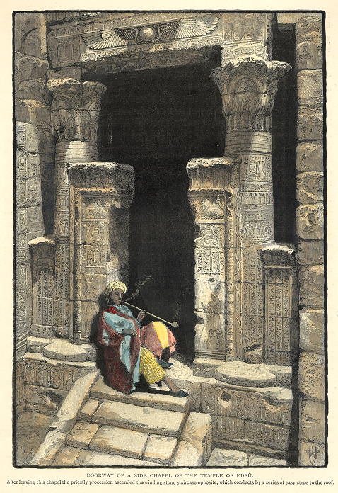 Egypt, Doorway at the Temple of Edfu, 1880
