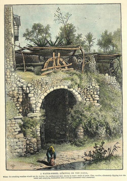 Egypt, A Water-Wheel on the Canal (Cairo), 1880