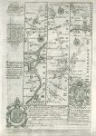 Bedford / Huntingdon, route map with Tamesford, St.Neotts, Stilton and Peterborough, 1764
