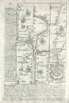 Huntingdon / Northampton, route map with Stilton, Peterborough, Crowland and Spalding, 1764
