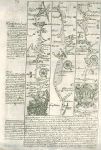 Surrey, route map with London, Wandsworth, Kingston, Cobham, Guildford, 1764