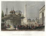 Turkey, Istanbul, Fountain & Square of St.Sophia, 1840
