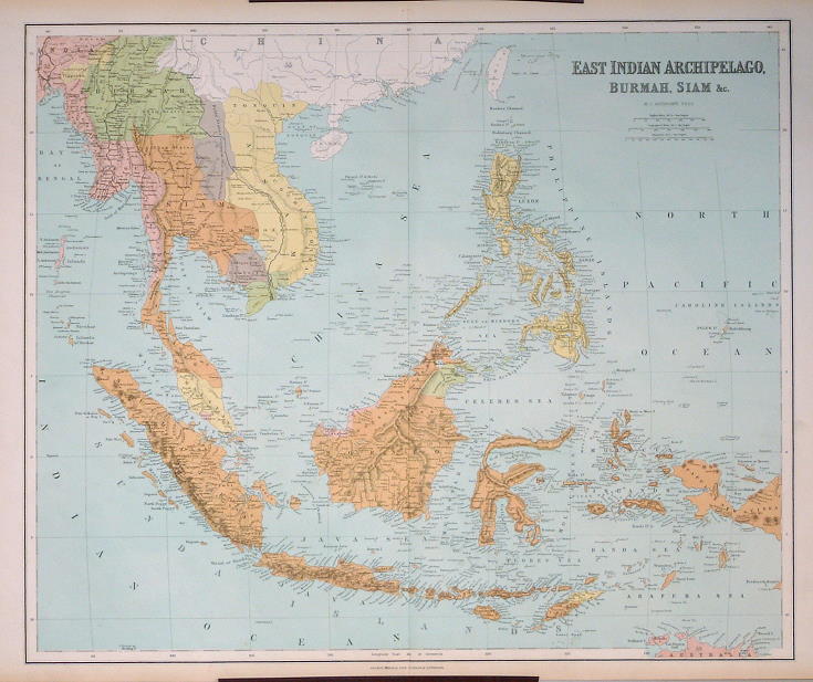 East Indies, large map, 1867
