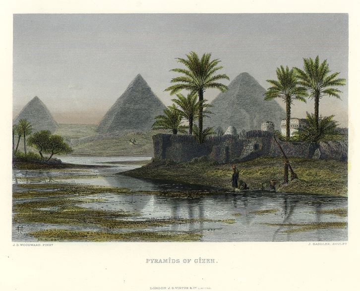 Egypt, Paramids of Gizeh, 1875
