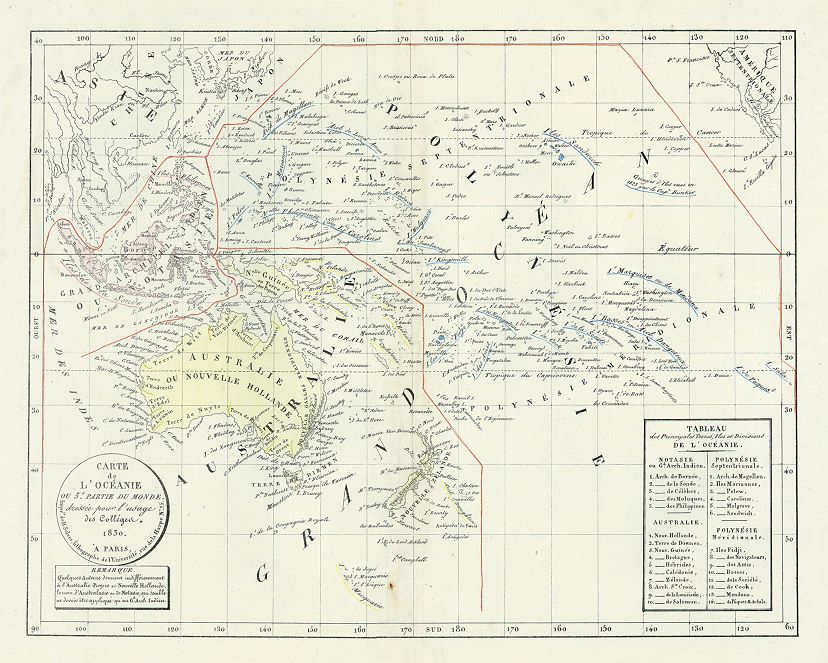 Oceania, 1830