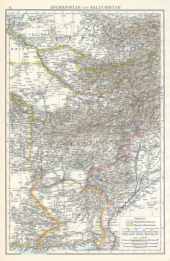 Afghanistan & Beluchistan (Pakistan), 1895