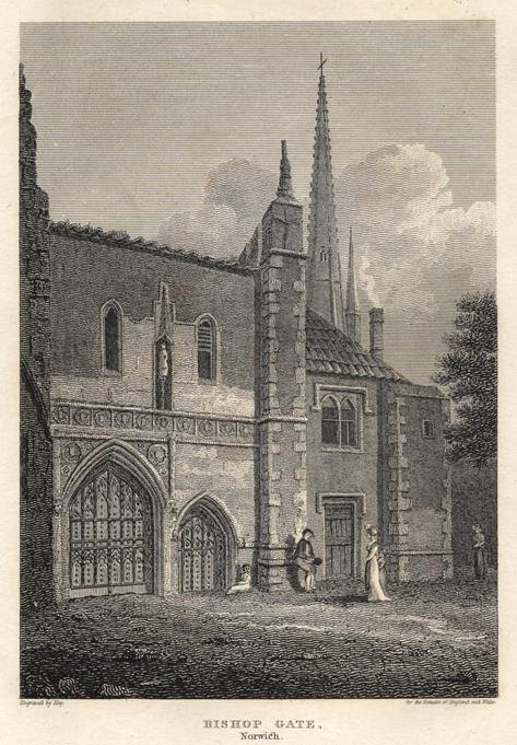 Norfolk, Bishops Gate at Norwich, 1812