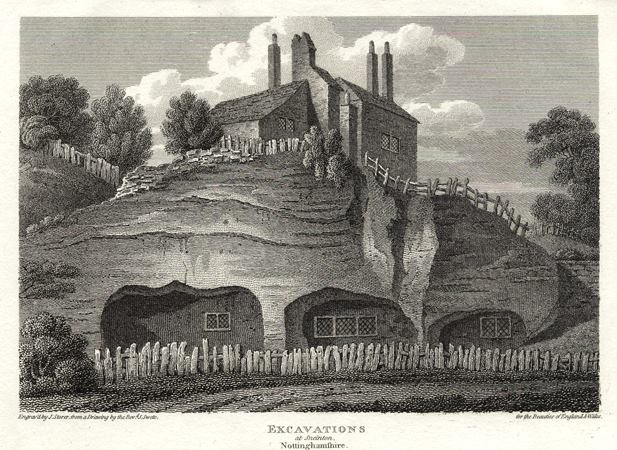 Nottinghamshire, Cave houses at Sneinton Hermitage, 1810