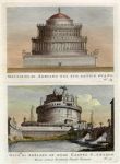 Italy, two views of Roman mausoleums, Rome, 1790
