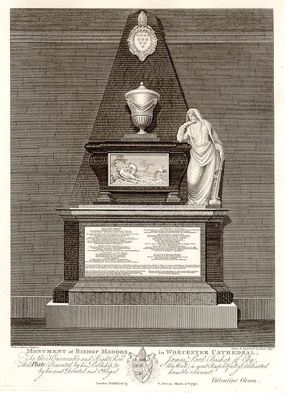 Worcester Cathedral, Monument of Bishop Maddox, 1796