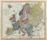 Europe map, 1818