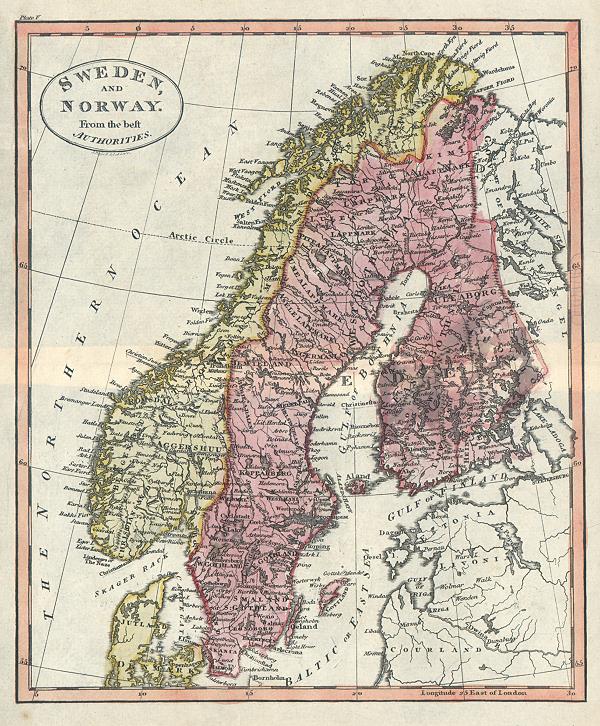 Sweden & Norway map, 1818