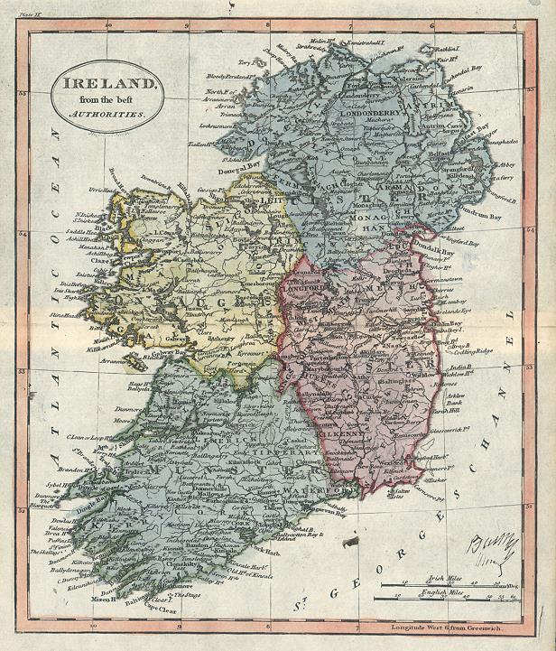 Ireland map, 1818