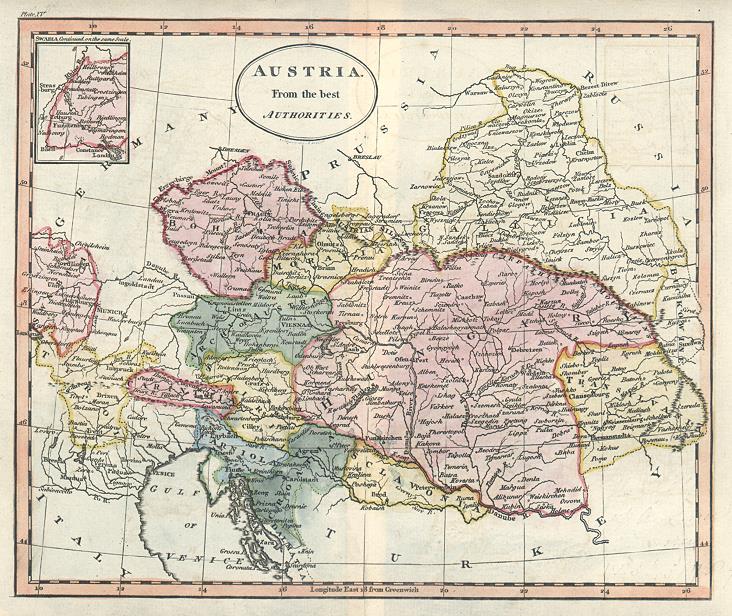 Austria map, 1818