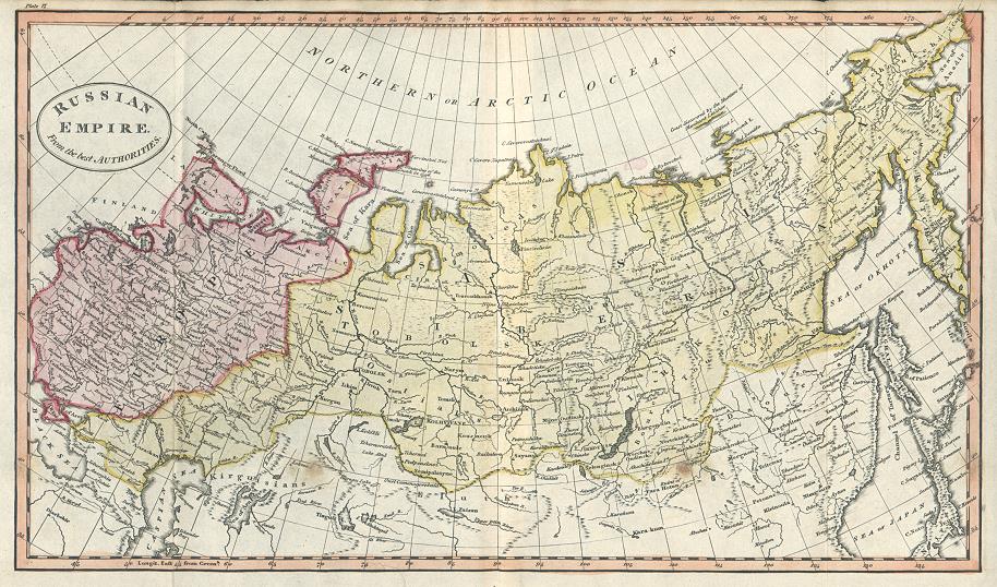 Russian Empire map, 1818