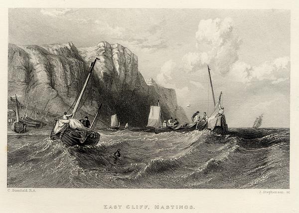 Sussex, Hastings, East Cliff, 1836