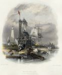 Durham, Sunderland Lighthouse on South Pier, 1842