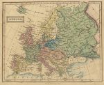 Europe map, 1847